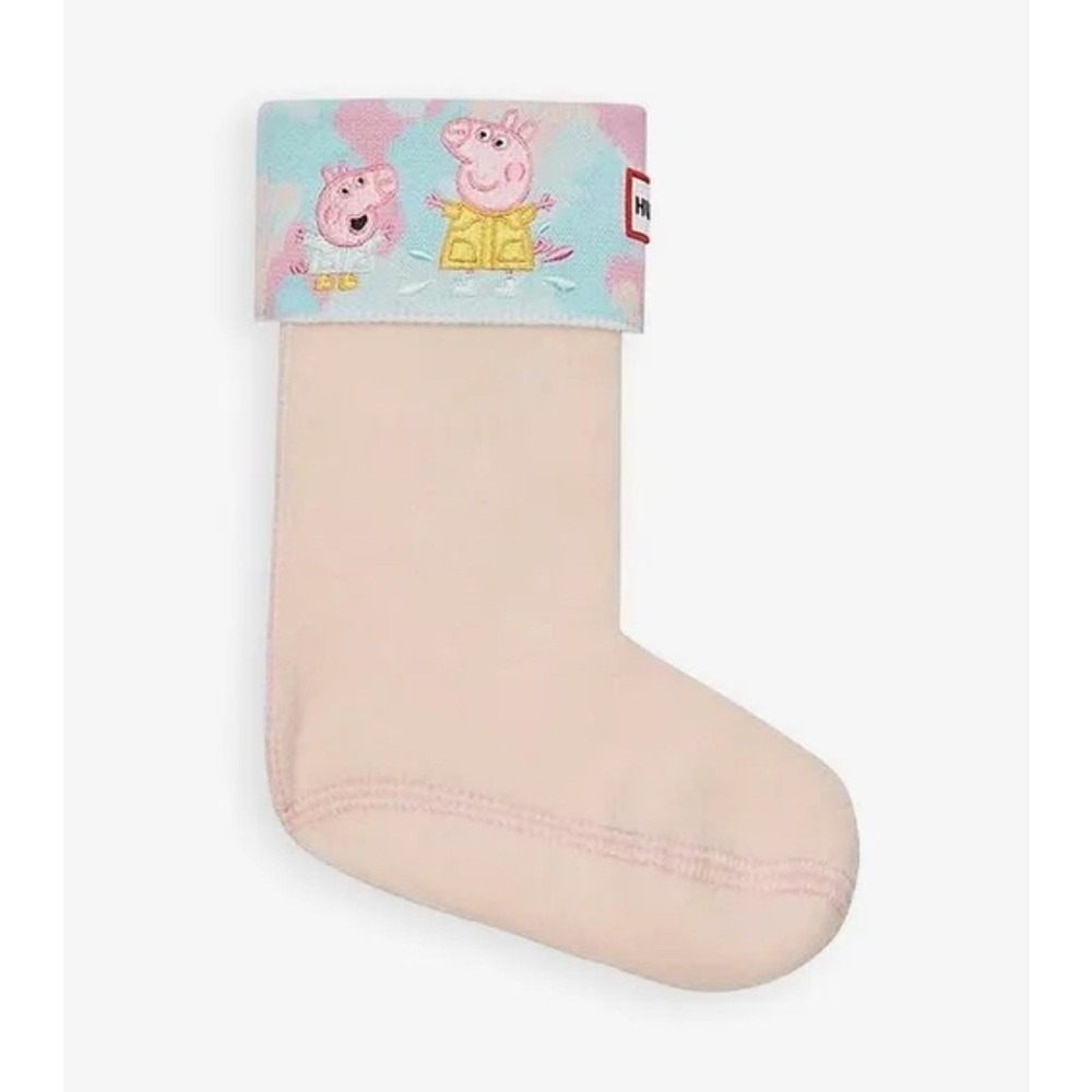 Hunter x Peppa Pig Kids Original Boot Socks XL US 4-6 Rose Metal Pink NIB Rare